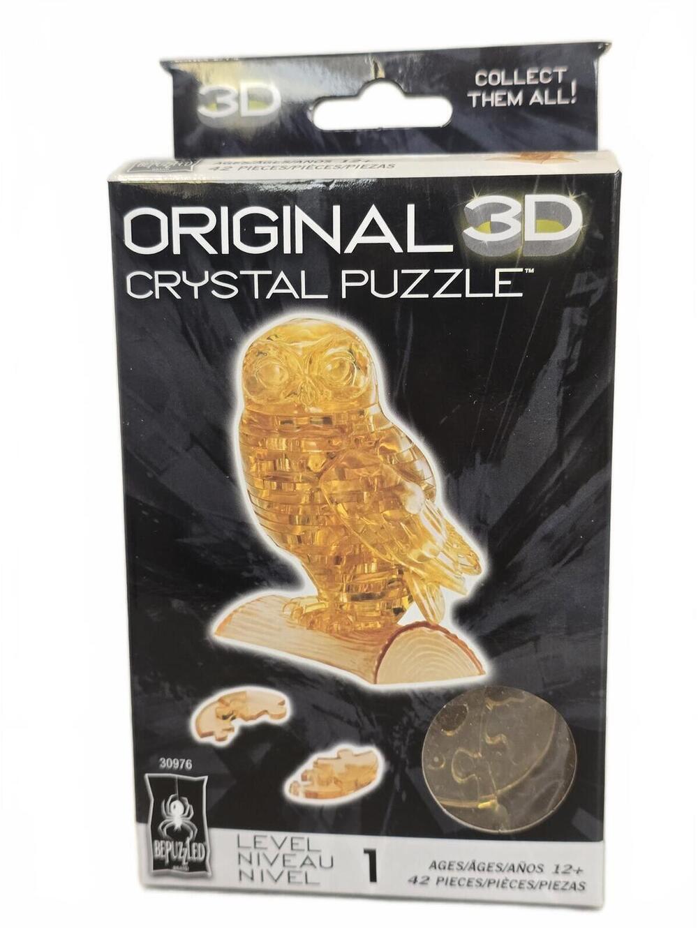 BePuzzled Original 3D Crystal Puzzle - Owl, 42 Pieces, Level 1